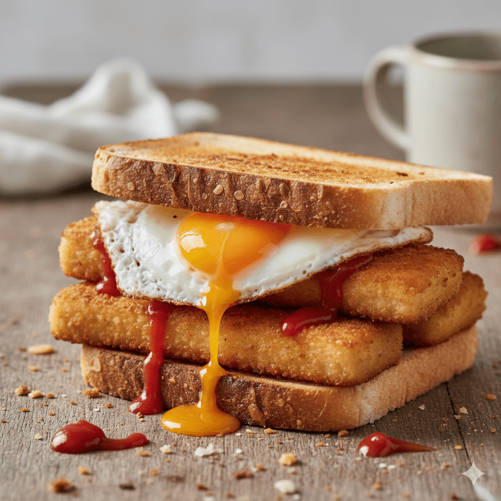 The Ultimate Fish Finger and Fried Egg Sandwich