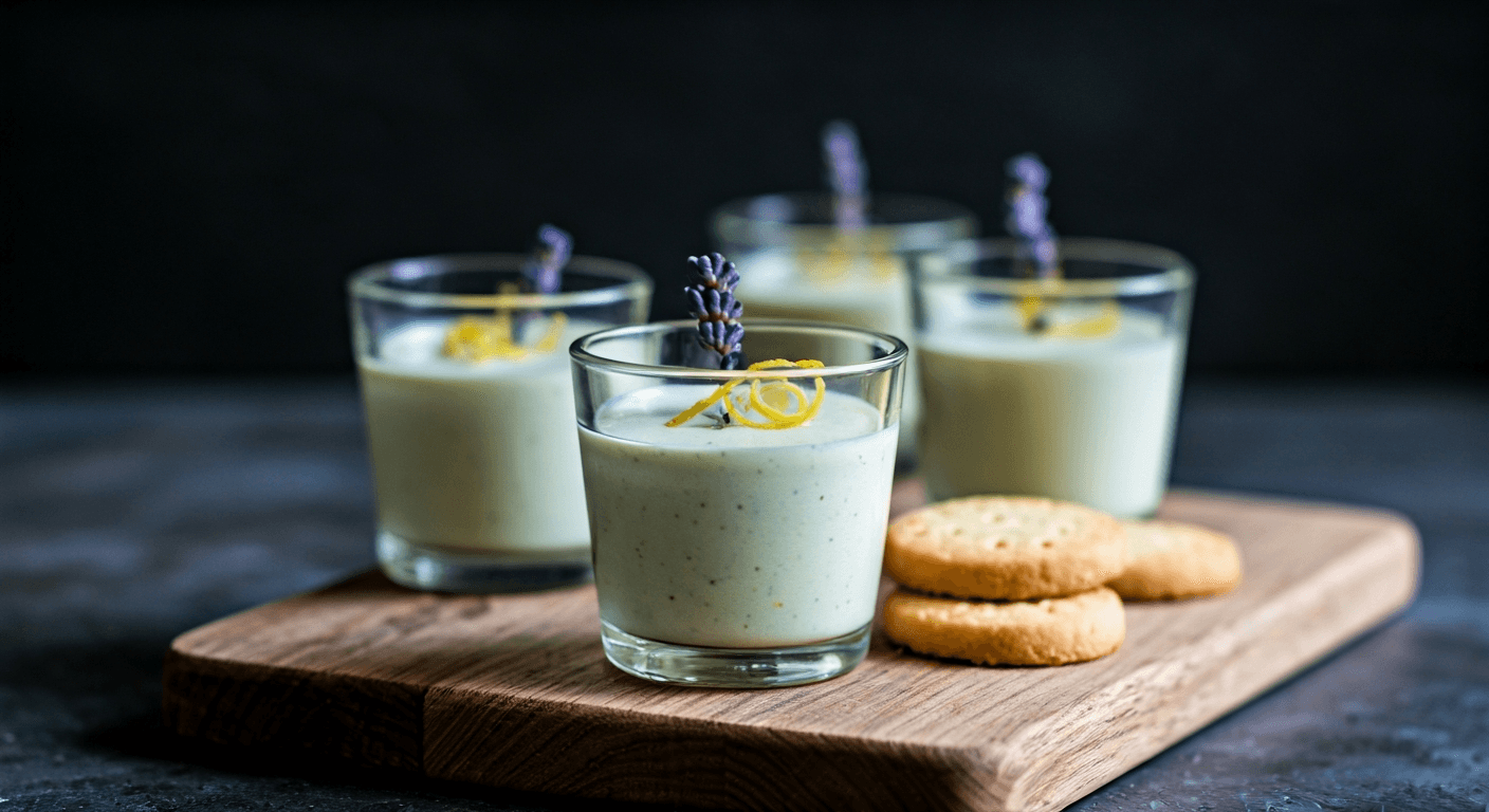 Lavender & Lemon Posset with Buttery Shortbread