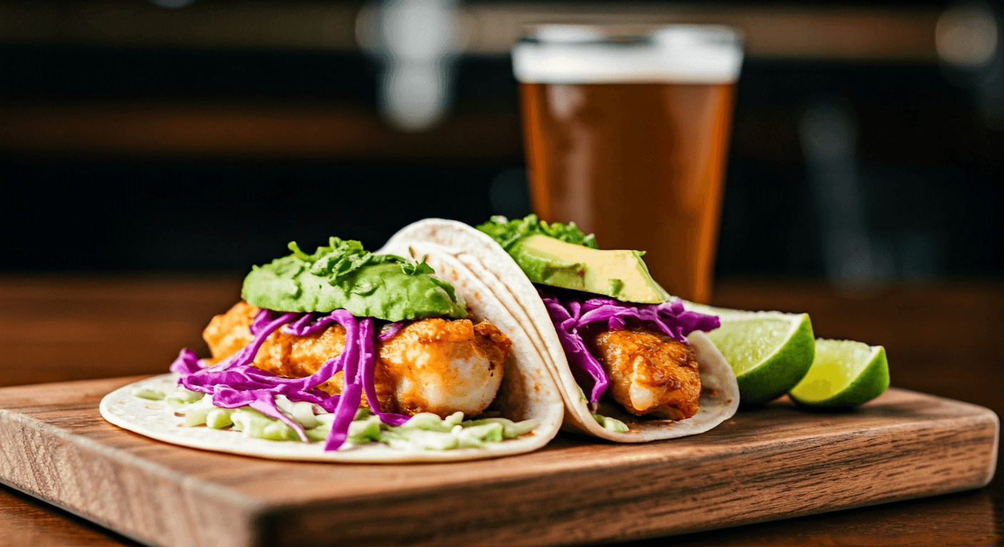 Baja Fish Tacos with Chipotle-Lime Slaw